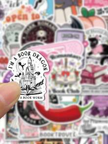 50 piezas SCXXBSW Pegatinas decorativas de graffiti de dibujos animados románticos para lectura, vasos, cuadernos, equipaje, resistentes al agua - F - Ver 5