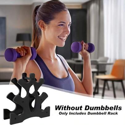 1pc 3-Tier Dumbbell Rack, Space-Saving Gym & Home Weight Rack For Strength Training, Fitness, Bodybuilding, Hand Exercise Equipment, Compact A-Frame Design Holds Up To 6 Dumbbells Per Side, Gym Accessory