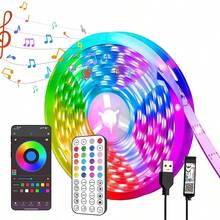 Smart LED Light Strips For Bedrooms, RGB Light Bands With Adjustable Color Temperature, Synchronized With Music And Capable Of Timing, Suitable For Bedrooms, Living Rooms And Party Decorations. - 多色光 - 查看 17