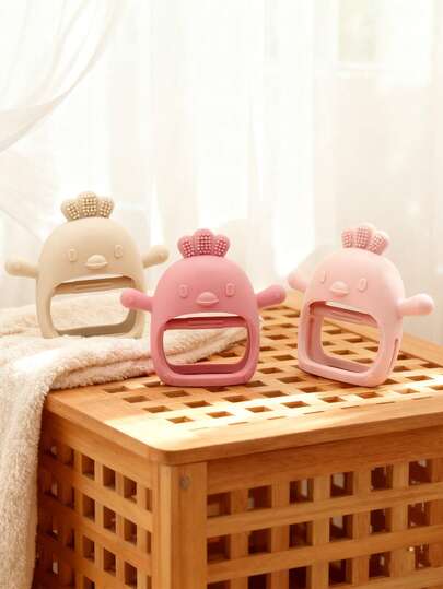 Infant Teething Toy, Chicken Shaped Teething Mitten, Silicone Teether
