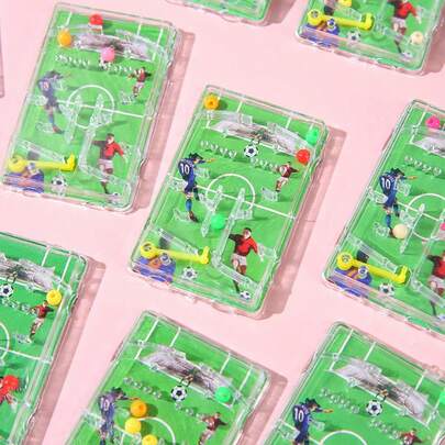 10Pcs Football Maze Game Board Set – Transparent Plastic Rectangular Toy, Simulated Soccer Field Design (Green Pitch With White Goal), Colorful Balls (Green/Orange/Red) & Yellow Control Rod, Brain Teaser For Football Theme Parties/Birthday Prizes/Champion Awards, Ideal Gift For Football Lovers (Birthday/Holiday/Back-To-School)
