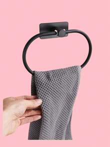 4/5/6件套不锈钢浴室毛巾环、毛巾杆、卫生纸架、挂钩套装，浴室收纳整理架，酒店专用 - 方底免釘 - 查看 4