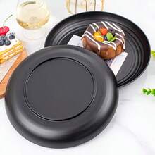 Bộ 6 đĩa nhựa không vỡ – Đĩa ăn tối, đĩa trái cây, đĩa ăn nhẹ, đĩa tráng miệng, đĩa salad, đĩa mì Ý – Nhẹ và an toàn khi rửa bằng máy rửa chén – Hoàn hảo cho gia đình, dã ngoại, cắm trại, tiệc tùng, xe nhà lưu động, nhà bếp, ký túc xá – Lý tưởng để phục vụ thức ăn và món tráng miệng – Phụ kiện bàn ăn thiết yếu - màu đen - Xem 7