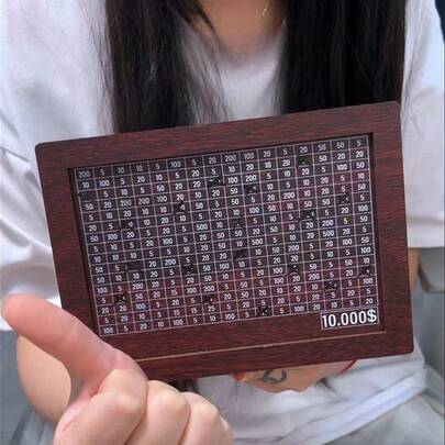 1pc 10,000 Euro Reusable Black Piggy Bank With Target Amount Counter, DIY Savings, Handmade, Helps Develop Saving Habit