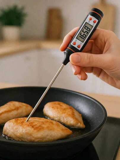 Kit 4 Termômetro Culinário Digital Profissional Espeto Inox para Doces/ Salgados e Morango do Amor Alta Precisão