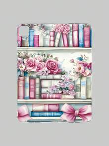 1个粉色书架玫瑰印花透明防震保护套，可爱粉色蝴蝶结设计，适合爱书人士、少女心爱好者，生日、周年纪念、返校、毕业礼物及日常使用。 - 無色 - 查看 36