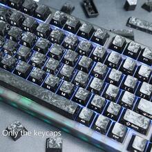 PBT Keycaps Cherry Profile Set, Carbon Fiber Texture, Black Side-Engraved Keycaps, White Side-Engraved Lettering, MX Mechanical Keyboard Compatible (Gaming & Office, Keycaps Only) - View 12