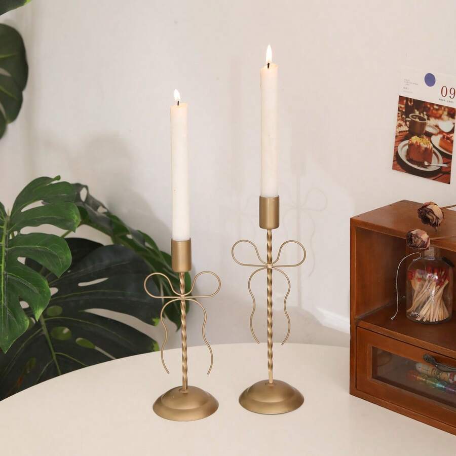 1 buc Suport de lumânare din fier în formă de fluture auriu, Suport elegant pentru lumânări spiralate, Potrivit pentru lumânări tip pilon, Decor pentru masă de sufragerie, Suport de lumânare pentru decor de casă pentru măsuța de cafea și intrare - aur - Vizualizare 1