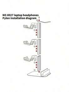 Adjustable Headphone Stand With Laptop Base, Multi-Functional Iron Rack For Game Controllers & Laptops, Anti-Slip Protective Pad, Ergonomic Desktop Organizer - View 7