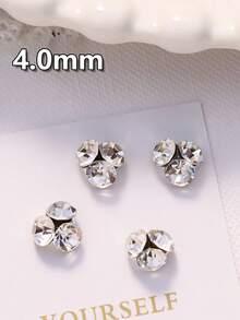 10pcs K9 Mini Nail Art Rhinestones, Shiny Transparent White Asymmetrical Flat Bottom Rhinestone Beads - White - View 9