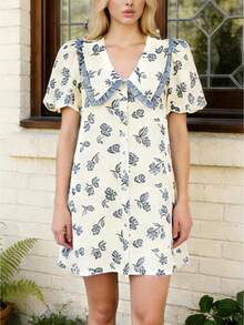 Women Short Dresses - Blue - View 1