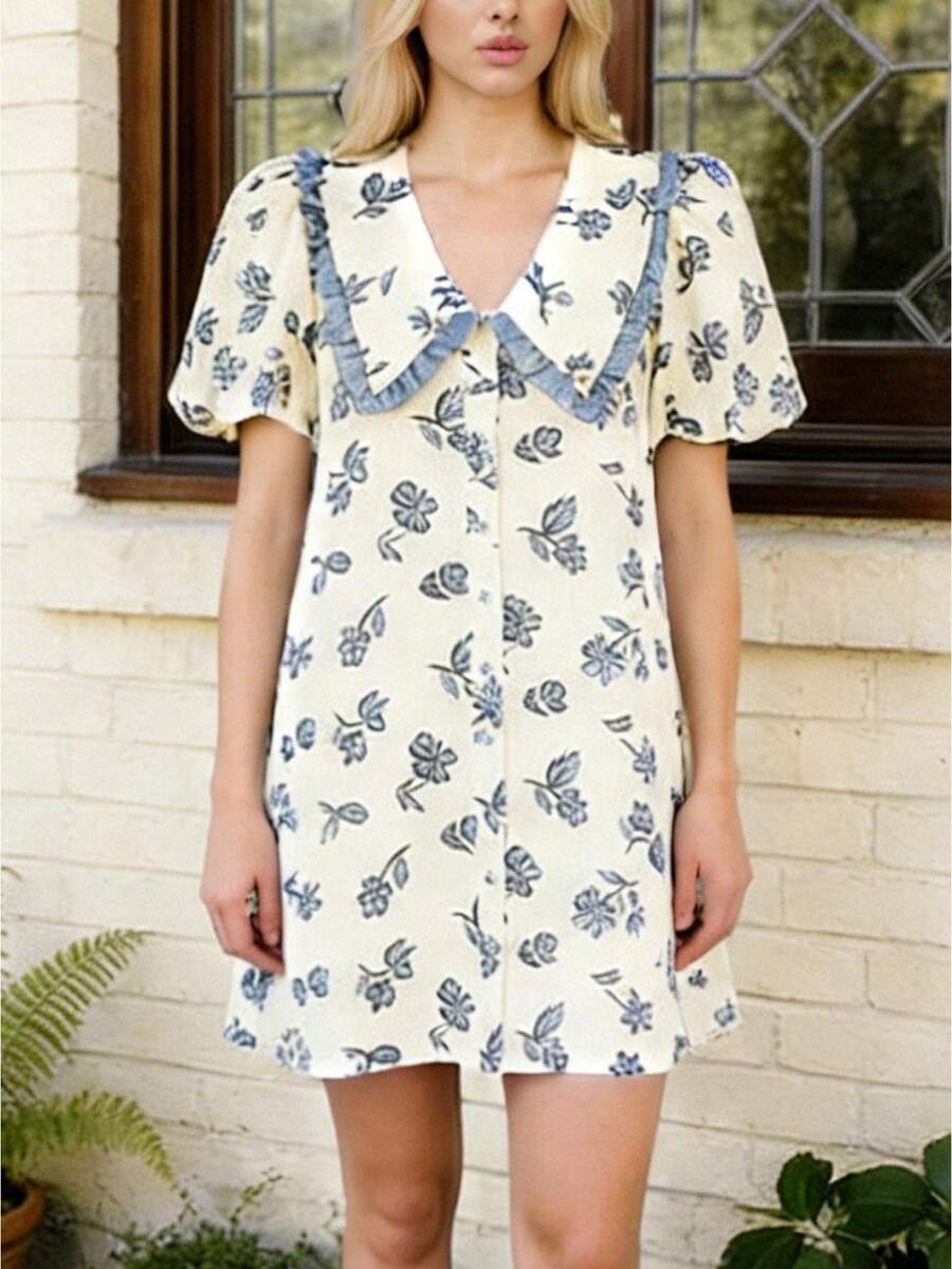 Women Short Dresses - Blue - View 1