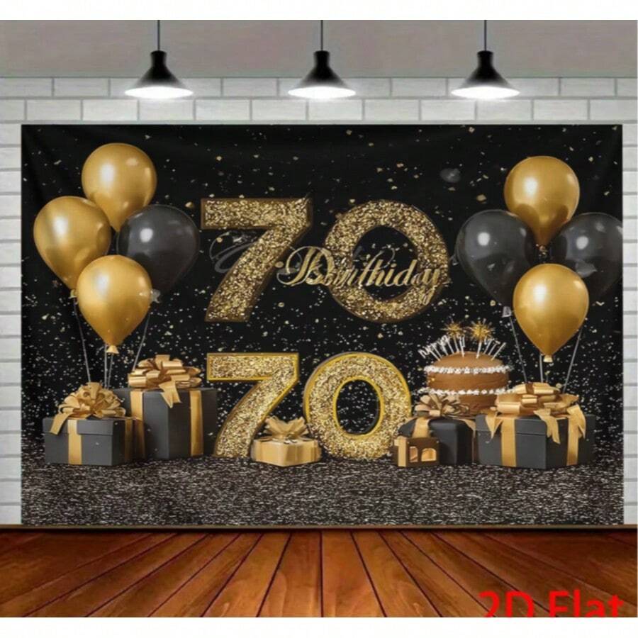豪华70岁生日派对横幅 - 3 - 查看 1