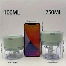 600mAh USB充电式迷你电动蒜蓉器，23W大功率，不锈钢三刀片，可快速切碎大蒜、辣椒、洋葱、肉末、坚果等食材。厨房或露营必备的食物处理工具。 - 綠色 - 查看 11