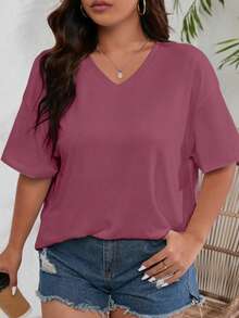 SUPEKYKO Damen Oversize T-Shirt in Große Größen - Locker sitzender Fitness-Top, geeignet für Fitness, Yoga und Freizeitbekleidung | Ganzjährig Sommersport - Heißes Pink - Übersicht 6