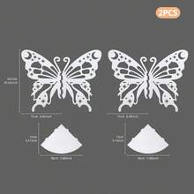 1/2件装黑白极简星月蝴蝶装饰悬浮置物架/壁挂式收纳架，镂空星月蝴蝶设计，DIY组装，适用于节日派对装饰、家居墙面装饰、客厅展示、小饰品收纳、烛台摆放 - 彩色 - 查看 14