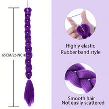 Synthetic Wig Ponytail Witch Hunting Group Cosplay Wig Lumirumi Purple Braid Wig Rubber Band Style Ponytail Braid Suitabl - Multicolor - View 4