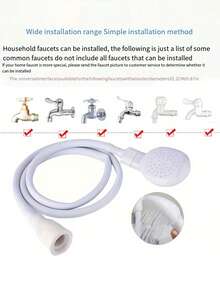 1 Set de Accesorio Multifuncional Portátil para Grifo, Incluye Cabezales de Ducha para Champú y Mascotas, con Adaptador de Grifo de Fácil Instalación, Adecuado para el Hogar y Viajes - Multicolor - Ver 7