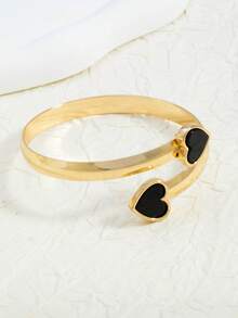 1pc Heart Decor Women Bracelet, Fashionable Holiday Gold Bracelet, Gift For Valentine's Day, Mother's Day - Love Bracelet - View 5
