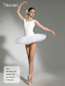 DonsGirl Women's Fitted Ballet Leotard - With Ruched Sleeves And Waist Design | Modern/Classical Dance Performance Costume White Spring - White - View 9