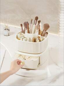 Brodark Luxury Desktop Makeup Brush Holder, Plastic Dustproof Multi-Function Cosmetic Storage Box, Large Capacity - Multicolor - View 8