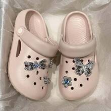 Women's Summer Hollow Breathable EVA Soft Bottom Non-Slip Fashionable Closed Toe Casual Slippers - Pink - View 1