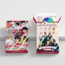 124张激光卡片 2026 节日问候 闪卡贴纸 LOMO卡片，ATINY日记装饰，卡片相册收藏支持礼品 - 彩色 - 查看 4