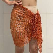 1件肚皮舞臀巾，女士性感肚皮裙俱乐部夸斯裙小号女士服装肚皮舞裙裹裙女士闪亮性感女式 - 彩色 - 查看 2