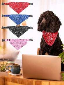 Adjustable Triangle Pet Dog Cat Grooming Scarf Headband Bow Tie Bib Neck Decoration, Random Pattern (For Birthday Party Decoration) - Multicolor - View 1