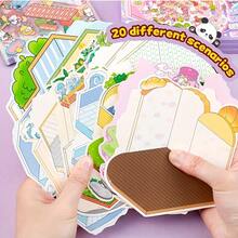 1pc 60pcs Scene Sticker Set, Includes 40pcs Material, 20 Scenes, Miniature Scene Sticker Box, Easy To Store, 3D Visual Landscape Stickers, DIY Handmade Mini House Stickers, Suitable For Decoration Stickers, Handmade Scrapbook Stickers, Creative Self-Adhesive House Stickers, Cartoon Decoration Stickers, Stress Relief, Relaxation. - one-size - View 9