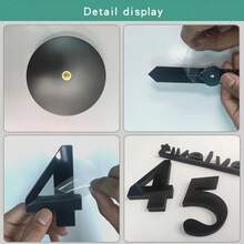 Acrylic Wall Clock, Vintage Roman Numeral & Pointer Design, Asymmetrical Shaped Panel, DIY Decor Easy Installation (No Tools Required), Suitable For Office And Other Spaces - 1PC - View 11
