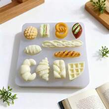 Mini Silicone Bread Mold, Resin, Clay, Candle Making Mold, Multipurpose Reusable Mold - White - View 2