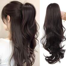 16英寸合成爪夹式马尾假发，可扎成半马尾，优雅蓬松马尾假发，夹式马尾接发，适合日常佩戴、万圣节、节日等场合。 - 彩色 - 查看 13