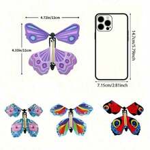 Magic Clockwork Flying Butterfly Rubber Band Powered Flying Fairy Toy Bookmark Card Surprise Gift Party Favor Magic Prop Romantic Surprise Wedding Birthday Graduation Decor - Multicolor - View 2