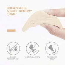 1 Pairs Toe Filler Inserts, Adjustable Toe Plug, Reusable Shoe Filler For Too Large Shoes For Men And Women, Unisex, Pumps, Flats, Trainers, For Women Pumps White Heels, Winter Gift Ideas - 黑色 - 查看 5