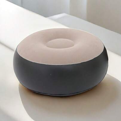 便携式充气圆凳 - 可折叠，多功能户外休闲，紧凑型充气圆椅，符合人体工学的圆形设计，快速充气/放气阀方便安装，防水耐磨，室内外均可使用，适合露营、野餐、海滩旅行、音乐节、后院聚会和便携式座椅，结构坚固耐用，充气椅配有柔软舒适的坐垫，轻便可折叠，方便存放和携带，是户外爱好者的理想之选。