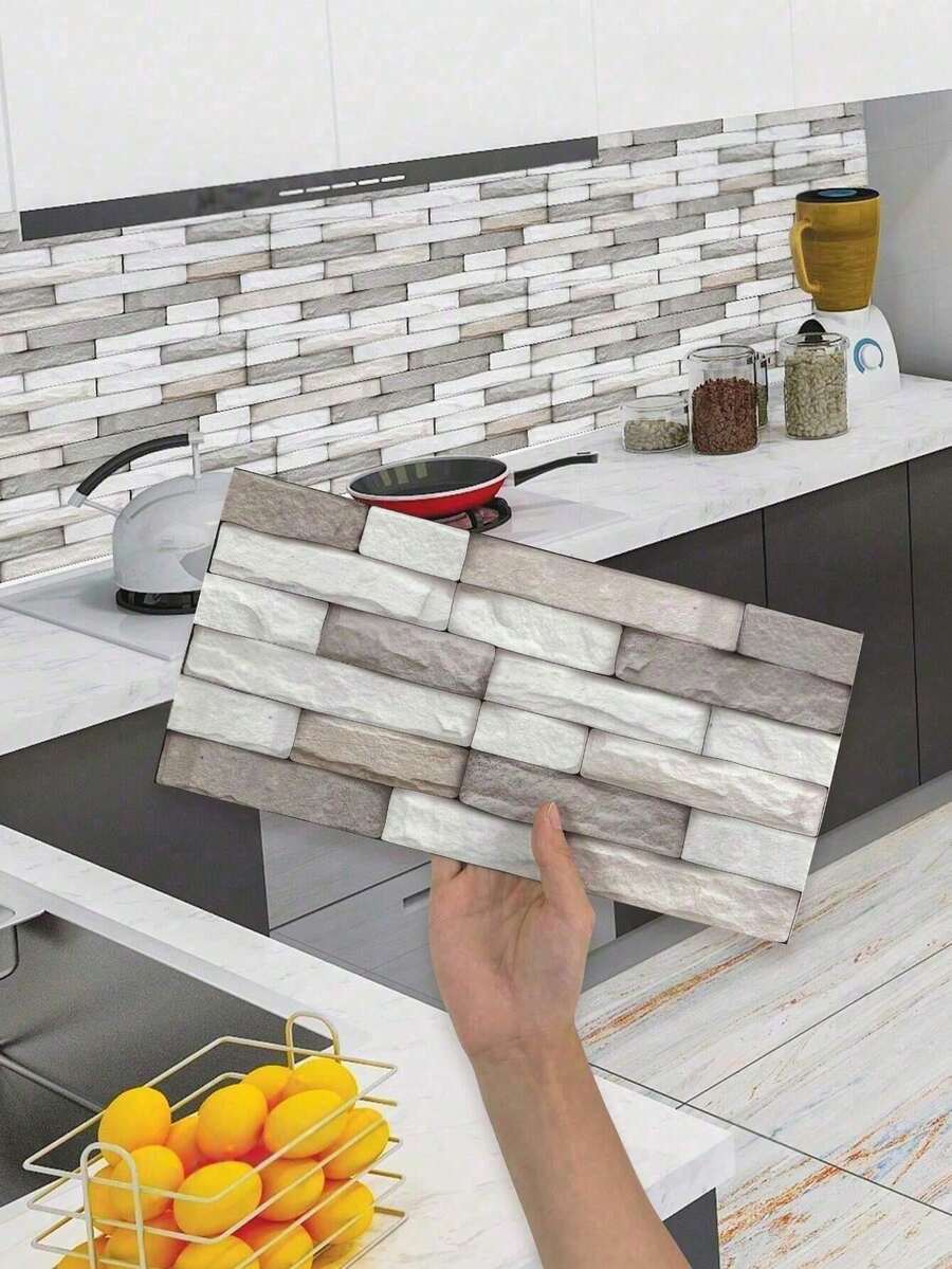 9 miếng dán tường giả gạch men mới, có thể tháo rời, kích thước 15*30CM, thích hợp cho phòng ngủ. - A - Xem 1