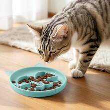 Silicone Slow Feeder Dog Cat Bowls Interactive Puzzle Toy For Pets Dry/Wet Food Training Keeps Dogs Cats Busy Prevents Puppy Kitty Overeating Cyan 0.8 Cup - 0.8 杯 - 查看 4