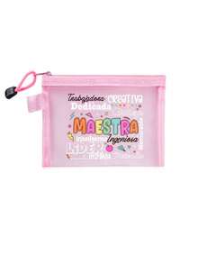 MAESTRA Letter Pattern Mesh Bag, Letter Lettering Floral Print Zipper Women'S Cosmetics Bag,Transparent Mesh Storage Bag Wash Bag, Gifts For Her,Suitable For Women'S Cosmetics Storage, University Dormitory Cosmetics Storage - مشاهدة 16