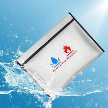 Túi đựng tài liệu chống cháy, bao gồm 1 bộ ví đựng tiền chống cháy và chậm bắt lửa, Kích thước: [Kích thước], Được làm từ chất liệu phủ silicon không gây kích ứng, an toàn để đựng tiền mặt, tài liệu quan trọng, trang sức và hộ chiếu. - A - Xem 7