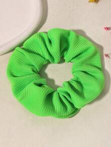 1 Stück neongrüner einfarbiger gestreifter neongrüner Haargummi Haaraccessoire Schönheit Zuhause Haaraccessoires Haargummis Scrunchie Haargummis Haargummis für den Pferdeschwanz Urlaubszubehör, Festival, Party - Fluoreszierendes Grün - Übersicht 5