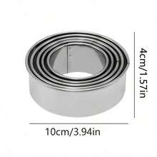 Stainless Steel Round Cookie Cutter, Suitable For Baking, Cookies, Cakes, Sandwiches - Multicolor - View 8