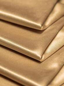 1块高光香槟金缎面面料，适用于连衣裙、旗袍、设计师DIY - 香檳金 - 查看 3