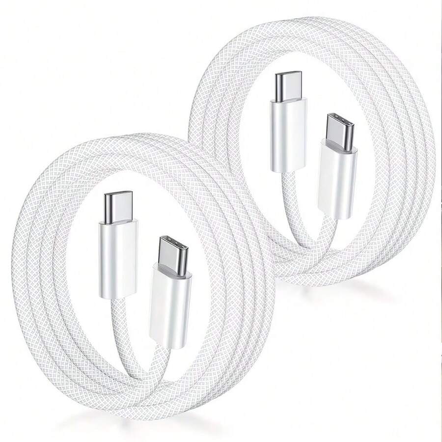 1-2 piezas Cable de datos trenzado de carga rápida de 3.3FT/100CM, transferencia de datos de alta eficiencia, compatible con iPhone 17 Pro Max/17 Pro/17/Air/16/15, S25/S24/S23/S22/S21 Ultra Plus - Gris - Ver 1