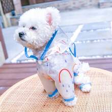 1件彩虹宠物雨衣，狗狗衣服，防水狗狗外套，适合雨天，四季皆宜 - 藍色 - 查看 5
