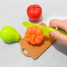 20 Peças Conjunto de Brinquedos de Comida e Vegetais de Faz de Conta - Brinquedo de Cortar Plástico Colorido para Educação Precoce, Brincadeira de Faz de Conta e Presentes de Feriado, Brinquedo de Aprendizagem Precoce | Cena Divertida de Cozinha | Plástico - Multicolorido - Visão 11