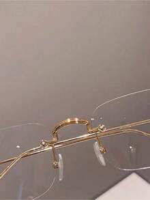 1副男女通用金属无框极简时尚无度数眼镜 - 彩色 - 查看 6