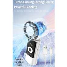 2026新款199速迷你手持风扇，小型便携式USB充电风扇，轻巧口袋风扇，可佩戴颈挂式风扇 - 手持 - 查看 6