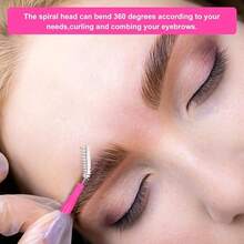 20/50/100pcs Mini Disposable Eyebrow Brushes, Bendable Tiny Mascara Brush Heads Makeup Tools, Eyelash Filling Brow Lifting Dyeing Extension Brushes - Multicolor - View 6