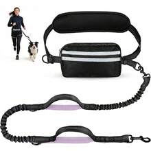 Dog Hands-Free Leash With Waist Pack, Retractable Pet Leash, Adjustable Waist Belt Pouch, Reflective Stitching Design, Suitable For Running, Walking, Hiking, Jogging - Multicolor - View 14